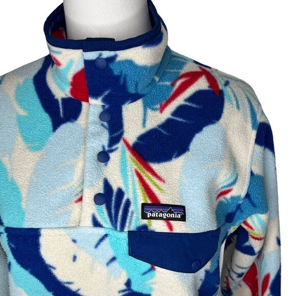Patagonia Synchilla Feather Dance 1/4 Snap T Fleece Pullover Sweater Size Small - Picture 3 of 9